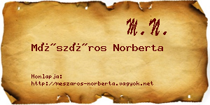 Mészáros Norberta névjegykártya